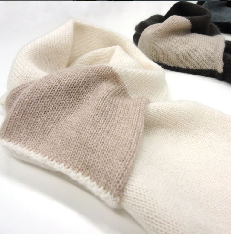 UNISEX SCARF knitted in double face color | Pure cashmere