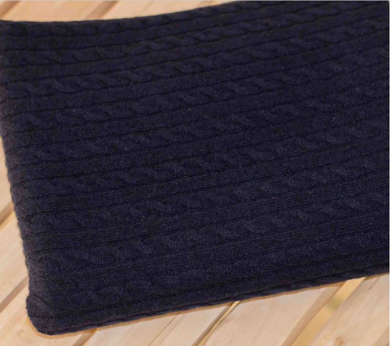 KNITTED WITH PLAIT BABY BED BLANKET | Pure Cashmere