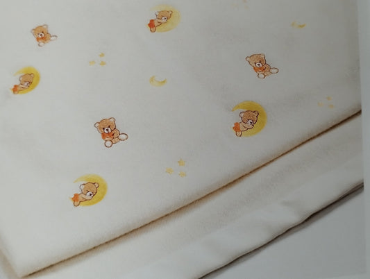 SPRING CRIB BLANKET WITH EMBROIDERED BEARS COCCOLE | Silk and Merino Wool
