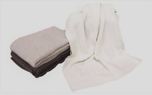 WINTER KNITTED DOUBLE BLANKET LORIS | Pure Cashmere